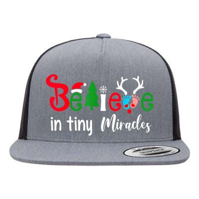 Christmas Nicu Nurse Believe In Tiny Miracles Flat Bill Trucker Hat