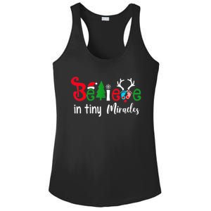 Christmas Nicu Nurse Believe In Tiny Miracles Ladies PosiCharge Competitor Racerback Tank