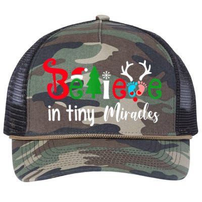 Christmas Nicu Nurse Believe In Tiny Miracles Retro Rope Trucker Hat Cap