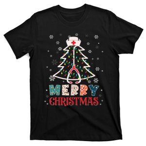 Christmas Nurse Nursing Cute Health Worker Merry Christmas T-Shirt