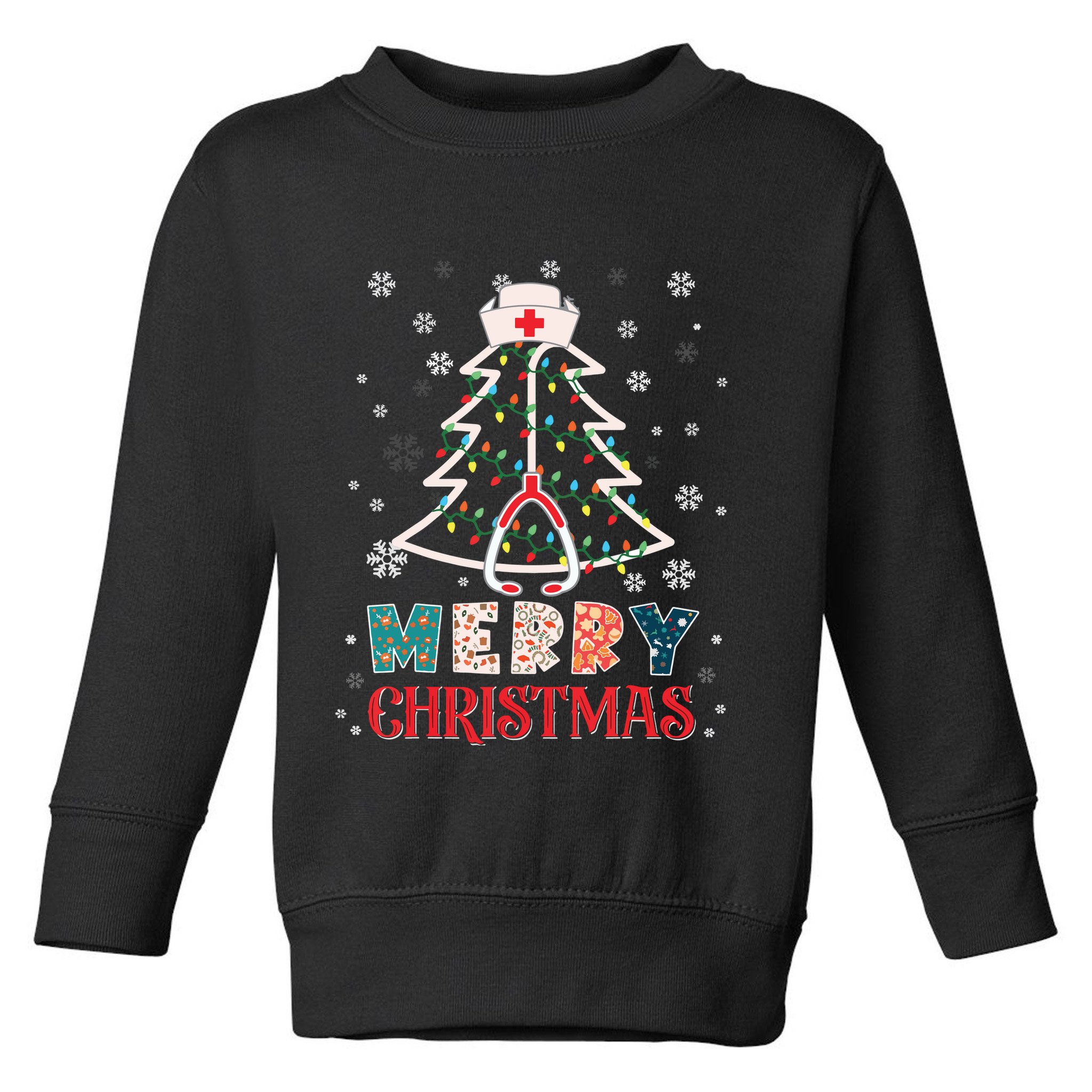Christmas Nurse Nursing Cute Health Worker Merry Christmas Toddler Sweatshirt