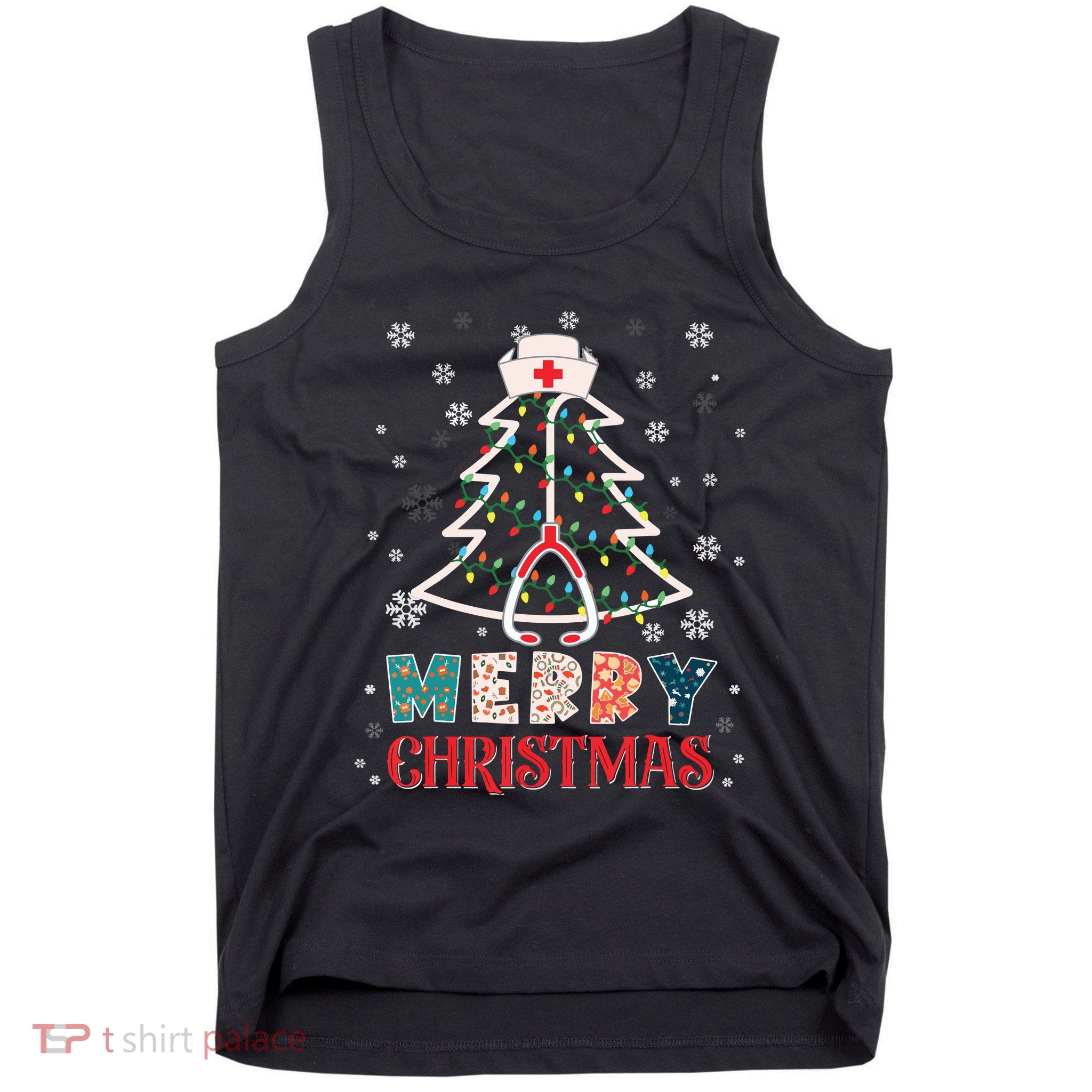 Christmas Nurse Nursing Cute Health Worker Merry Christmas Tank Top