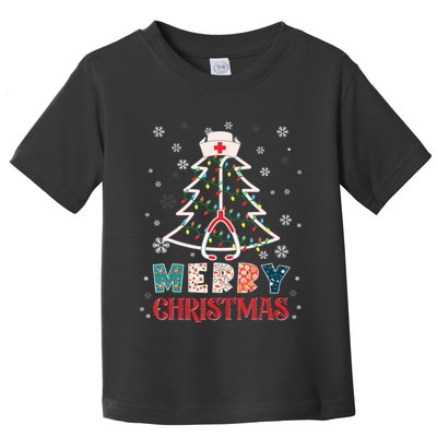 Christmas Nurse Nursing Cute Health Worker Merry Christmas Toddler T-Shirt