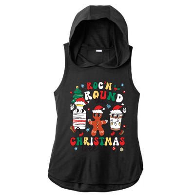 Christmas Nurse Nursing Rocn Around The Christmas Tree Ladies PosiCharge Tri-Blend Wicking Draft Hoodie Tank