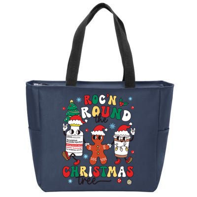 Christmas Nurse Nursing Rocn Around The Christmas Tree Zip Tote Bag