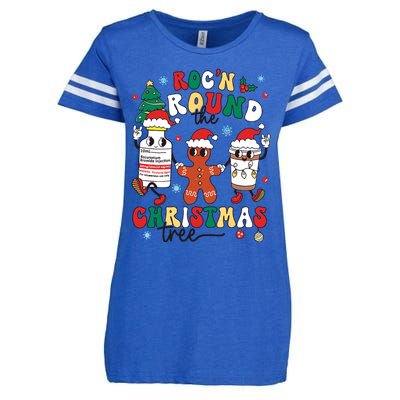 Christmas Nurse Nursing Rocn Around The Christmas Tree Enza Ladies Jersey Football T-Shirt