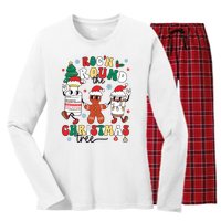 Christmas Nurse Nursing Rocn Around The Christmas Tree Women's Long Sleeve Flannel Pajama Set 