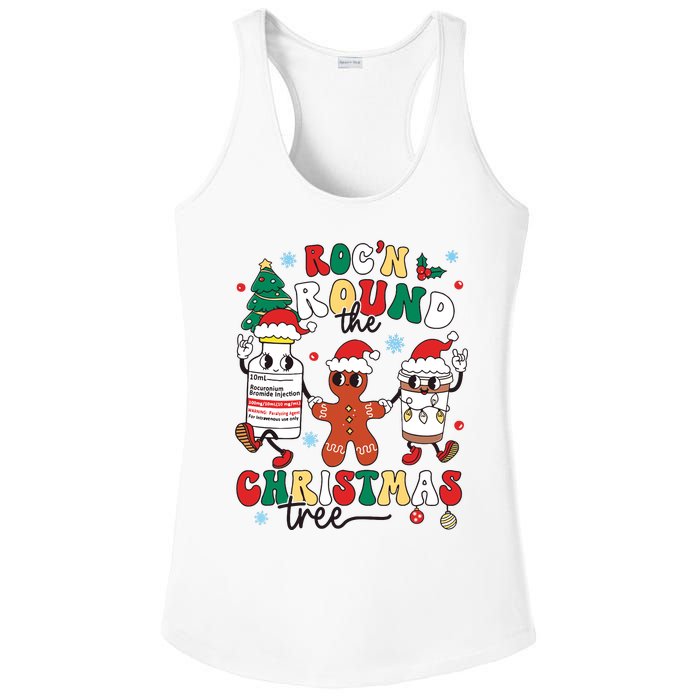 Christmas Nurse Nursing Rocn Around The Christmas Tree Ladies PosiCharge Competitor Racerback Tank