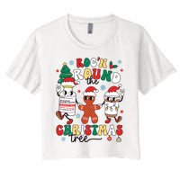 Christmas Nurse Nursing Rocn Around The Christmas Tree Women's Crop Top Tee