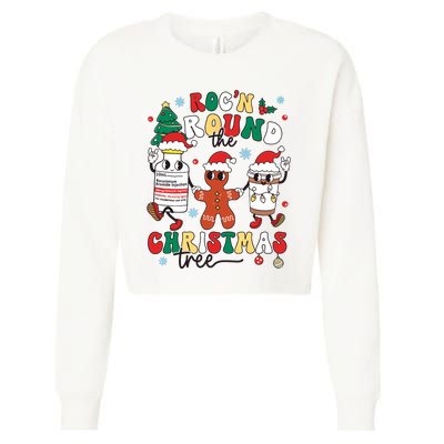 Christmas Nurse Nursing Rocn Around The Christmas Tree Cropped Pullover Crew