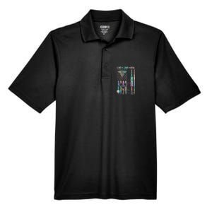 Custom Name Nurse Live Love Heal Colorful USA Flag Men's Origin Performance Pique Polo