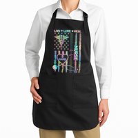 Custom Name Nurse Live Love Heal Colorful USA Flag Apron