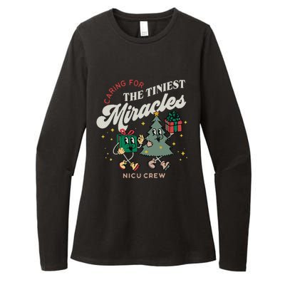 Christmas NICU Nurse Tiniest Miracles Winter Xmas Neonatal ICU Rn  Womens CVC Long Sleeve Shirt