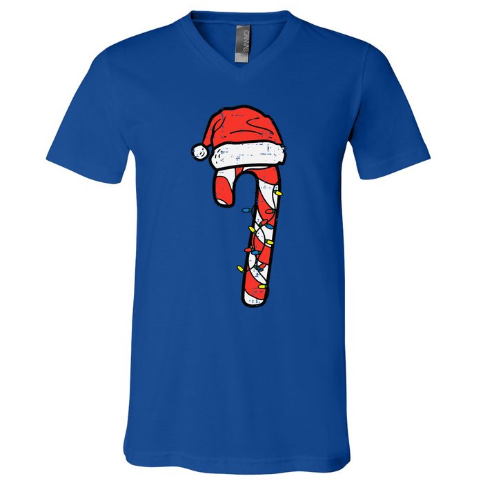 Christmas Nice Naughty Bruh Funny Xmas List  V-Neck T-Shirt