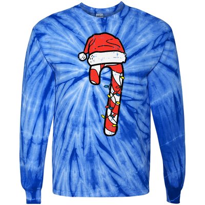 Christmas Nice Naughty Bruh Funny Xmas List  Tie-Dye Long Sleeve Shirt