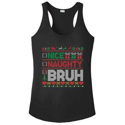 Christmas Nice Naughty Bruh Funny Xmas List Cool Gift Ladies PosiCharge Competitor Racerback Tank