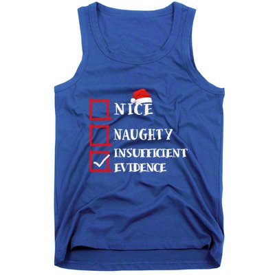 Christmas Nice Naughty Evidence Xmas Santa Reindeer Gift Tank Top