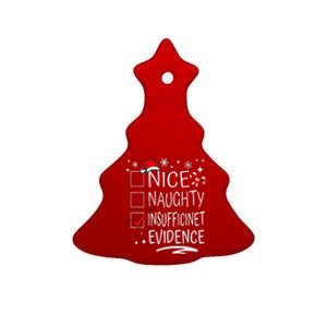 Christmas Nice Naughty Insufficient Evidence Family Group Ceramic Tree Ornament