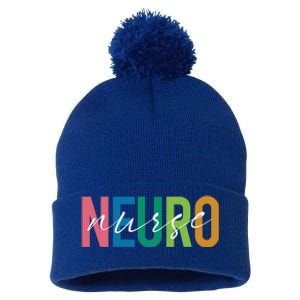 Cute Neuro Nurse Neurology Nursing Student Proud Nurselif Gift Pom Pom 12in Knit Beanie