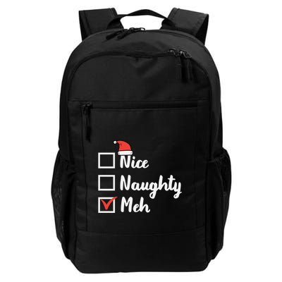 Christmas Nice Naughty Meh Funny Xmas List Gift Backpack