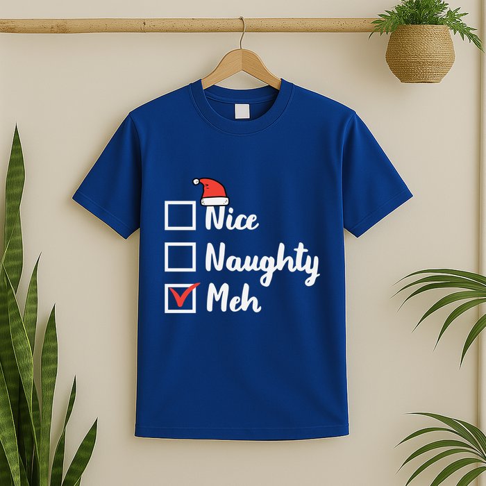 Christmas Nice Naughty Meh Funny Xmas List Gift T-Shirt