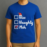 Christmas Nice Naughty Meh Funny Xmas List Gift T-Shirt