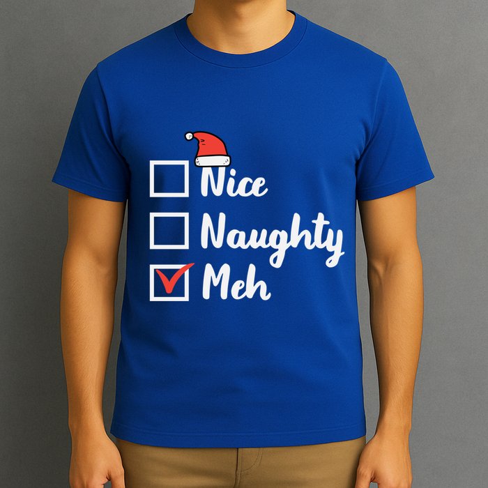 Christmas Nice Naughty Meh Funny Xmas List Gift T-Shirt