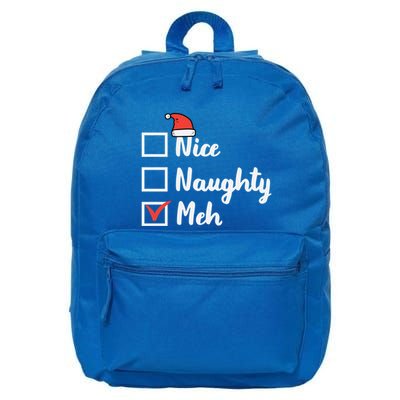 Christmas Nice Naughty Meh Funny Xmas List Gift 16 in Basic Backpack