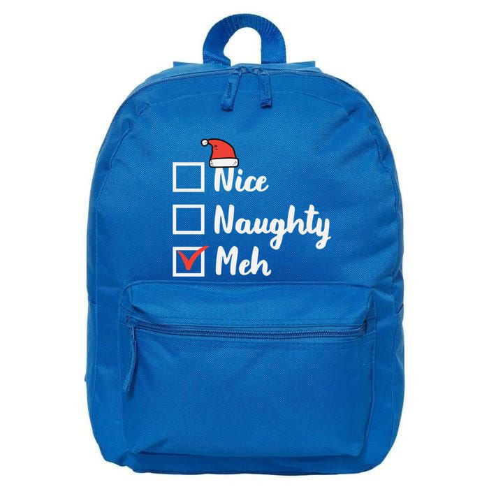 Christmas Nice Naughty Meh Funny Xmas List Gift 16 in Basic Backpack
