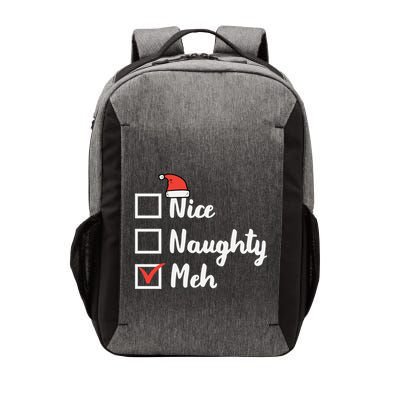 Christmas Nice Naughty Meh Funny Xmas List Gift Vector Backpack