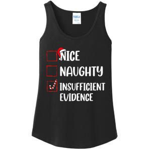 Christmas Nice Naughty Insufficient Evidence Santa Ladies Essential Tank