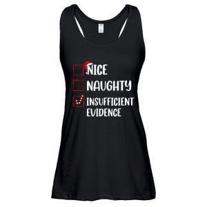 Christmas Nice Naughty Insufficient Evidence Santa Ladies Essential Flowy Tank