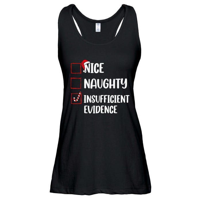 Christmas Nice Naughty Insufficient Evidence Santa Ladies Essential Flowy Tank