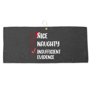 Christmas Nice Naughty Insufficient Evidence Santa Large Microfiber Waffle Golf Towel