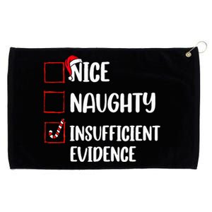 Christmas Nice Naughty Insufficient Evidence Santa Grommeted Golf Towel