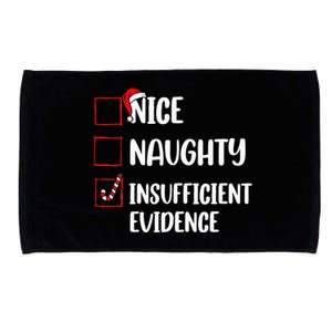 Christmas Nice Naughty Insufficient Evidence Santa Microfiber Hand Towel