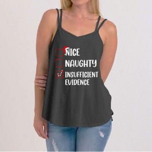 Christmas Nice Naughty Insufficient Evidence Santa Women's Strappy Tank