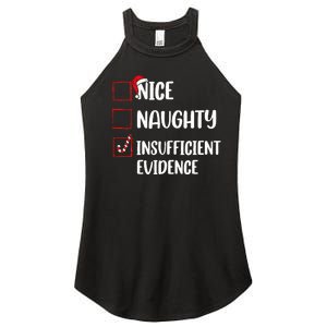 Christmas Nice Naughty Insufficient Evidence Santa Women's Perfect Tri Rocker Tank