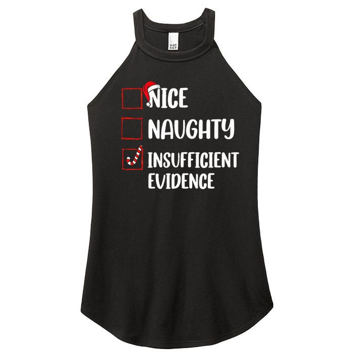 Christmas Nice Naughty Insufficient Evidence Santa Women's Perfect Tri Rocker Tank