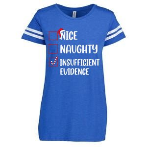 Christmas Nice Naughty Insufficient Evidence Santa Enza Ladies Jersey Football T-Shirt