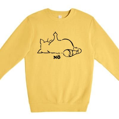 Cat Nope Naysayers Middle Finger Cat Premium Crewneck Sweatshirt