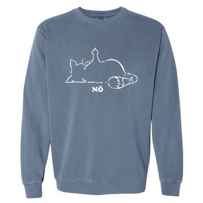 Cat Nope Naysayers Middle Finger Cat Garment-Dyed Sweatshirt