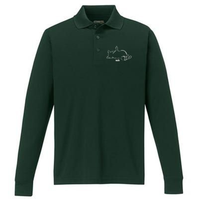 Cat Nope Naysayers Middle Finger Cat Performance Long Sleeve Polo