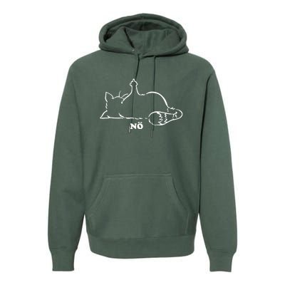 Cat Nope Naysayers Middle Finger Cat Premium Hoodie