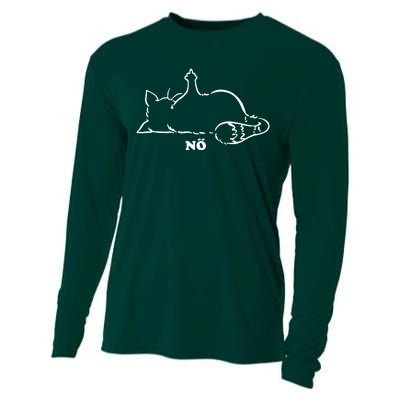 Cat Nope Naysayers Middle Finger Cat Cooling Performance Long Sleeve Crew