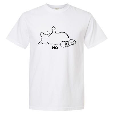 Cat Nope Naysayers Middle Finger Cat Garment-Dyed Heavyweight T-Shirt