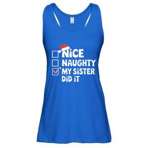 Christmas Nice Naughty Sister Did It Xmas Family Cool Gift Ladies Essential Flowy Tank