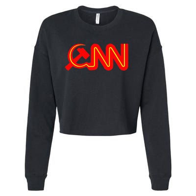 Communist News Network Funny Fake News Cropped Pullover Crew