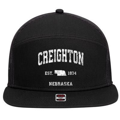 Creighton Nebraska Ne Vintage Athletic Sports 7 Panel Mesh Trucker Snapback Hat