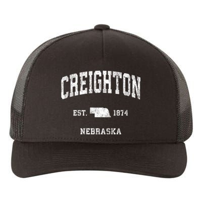 Creighton Nebraska Ne Vintage Athletic Sports Yupoong Adult 5-Panel Trucker Hat